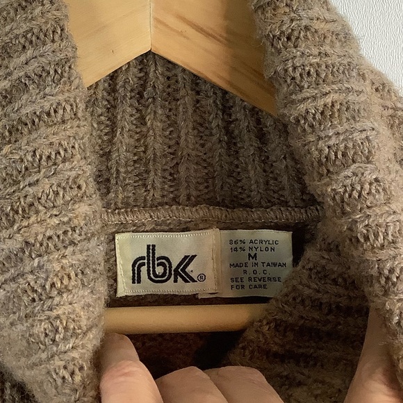 Vintage RBK Turtleneck Fair Isle Pullover Dark Academia Chunky Knit Sweater - Picture 8 of 9